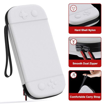 STARTRC GAMES Slim Carrying Case for Nintendo Switch 2 2025, Hard Shell Travel Case with 12 Game Card Slots, Portable Carry Bag for Switch 2 Console White - color: White