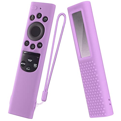 Silicone Case for Samsung BN59-01385 BN59-01386 TM2280E BN59-01391 Silicone Cover for Samsung Smart TV Solar Cell Remote Control 2022 Silicone Remote Control Sleevee（Lavender Purple） - color: Lavender purple