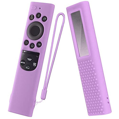 Silicone Case for Samsung BN59-01385 BN59-01386 TM2280E BN59-01391 Silicone Cover for Samsung Smart TV Solar Cell Remote Control 2022 Silicone Remote Control Sleevee（Lavender Purple） - color: Lavender purple