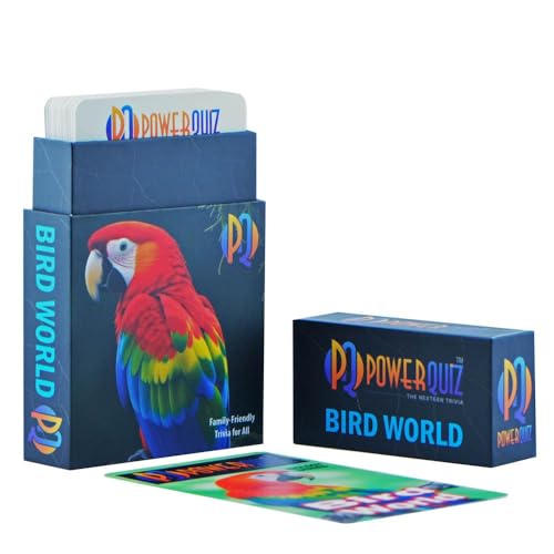Bird World Biology Trivia Game for Kids & Adults | 200 Questions, 5 Difficulty levels Beginner to Expert, Fun facts, Explanations, Premium matte cards, Hard storage box - style: Bird World