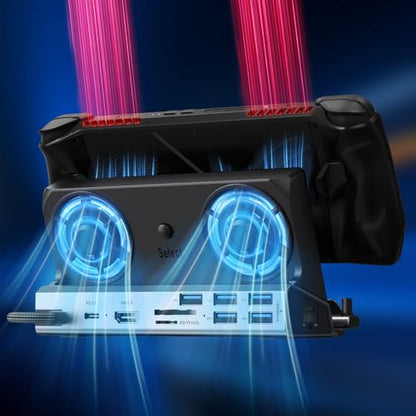 YCE 13-in-1 Dual Fan Steam Deck Dock Suitable Valve Steam Deck & OLED/Switch & 2 / Asus ROG Ally & X/Lenovo Legion Go & S & 2/MSI Claw,Nintendo Switch 2 Dock,Steam Deck Accessories,Docking Station - color: 13-in-1 Dual Cooling Fan