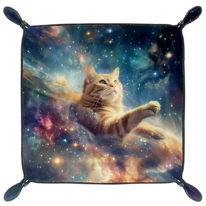 Nebula Cat Dice Tray Dice Rolling Tray Folding Dice Holder for Dice Games, Like RPG, DND and Other Table Games - color: Multi 4