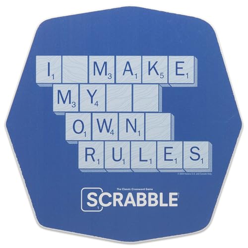Hasbro Scrabble I Make My Own Rules Wood Wall Decor | Funny Scrabble Sign for Office, Classroom or Game Room - color: Blue/Light Blue