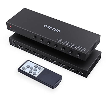 7 in 1 Out HDMI Switch 4K@60Hz with HDR, HDCP 2.2 & 3D and IR Remote Control for PS5, Xbox, Nintendo Switch, Apple TV, Roku, Fire Stick (Home/Office Use) - size: Enhanced 4K60Hz 7×1 HDMI Switch