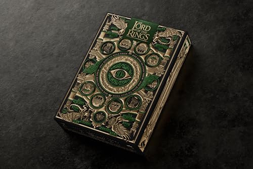 theory11 Lord of the Rings Playing Cards – Green and Gold Middle Earth Poker Deck with Custom Fantasy Artwork, Magic, Cardistry, Game Night Gift for LOTR Fans, Card Collectors, Magicians & Adults