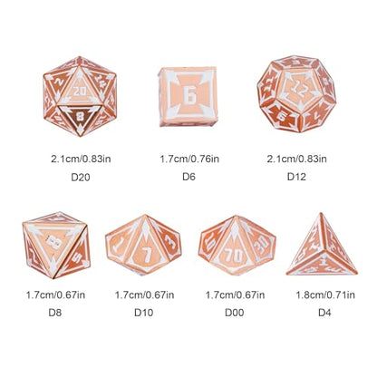 UDIXI Metal D&D Dice Set RPG DND Dice Set for Tabletop Game (Rose Gold) | 7-Pieces, Lozenge Pattern, Zinc Alloy Material, Gorgeous Gift Case, DM Gift, for Dungeons and Dragons Role Playing Games - color: Rose Gold