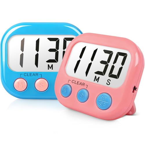 2 Pack Classroom Timers for Teachers Kids Large Magnetic Digital Timer Blue Pink - color: Blue Pink