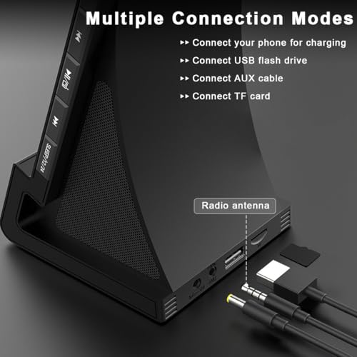 8-in-1 Wireless Charging Station with Bluetooth Speaker, Alarm Clock,FM Radio,Remote Control,Fast Charging Dock Compatible with iPhone 17/16/15/14, Samsung S25/S24,Android Phones