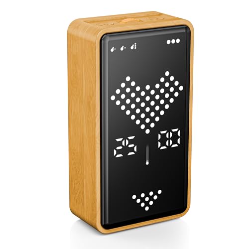 Visual Timer, Rechargeable Digital Hourglass Timer with LED Display | Large display, magnetic back and adjustable volume for classroom, kitchen, fitness, study and kids learning - color: Wood Grain Finish