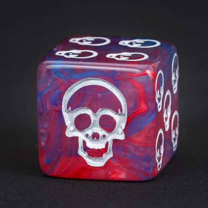 Skull Dice,10 Pieces 16MM Halloween D6 Dice Mini Skull Face,Unique 6 Sided Dice Set Standard Game Dice for MTG DND Tenzi Farkle Yahtzee Bunco(Blue) - color: Blue