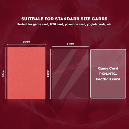 Fury Red MTG Card Sleeves, Hypttior Dual Matte Textured 100 Card Sleeve with 100 Inner Sleeves for Standard Card, MTG, PKM, Baseball Card, Sports Cards - color: Fury Red