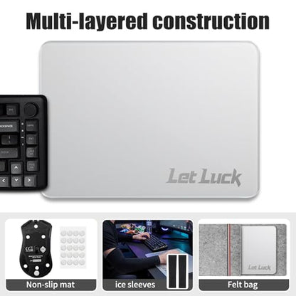 Glass Gaming Mouse Pad | 15.7x11.8 inches | Ultra-Smooth Micro-Etched Surface | Professional Esport Tempered Glass | Non-Slip Silicone Base | Equipped with a Portable Bag