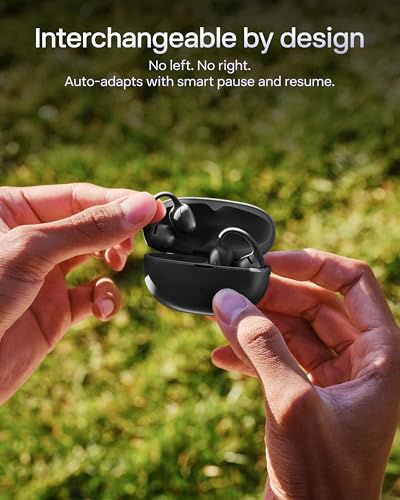 SHOKZ OpenDots Air Open-Ear Clip-On Bluetooth Earbuds, Black, Touch Control | Bluetooth 6.1, 36 hours. Battery, IP55, deep bass, clear calls, secure fit, work and sports - color: Black