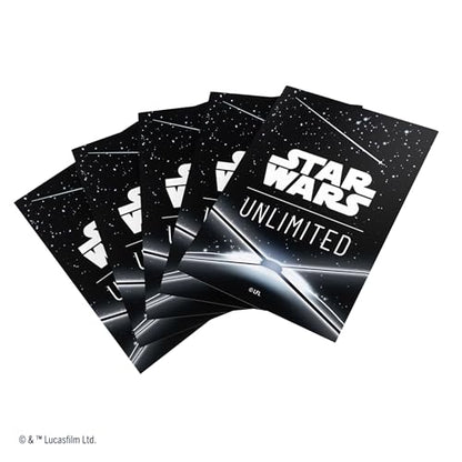 Star Wars Unlimited Black Art Sleeves | Gamegenic Officially Licensed Pack of 60 Art Sleeves and 1 Clear Sleeve, Optimized Size for TCG and LCG Games - style: Card Back Black