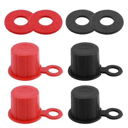 4PCS Car Battery Terminal Caps Kit,Positive/Negative Car Battery Terminal Cover Kit Includes 4PCS Felt Washer,Insulated Batteries Post Protective Cap Cars Accessories
