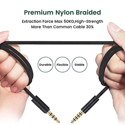 G Pro X Cord, Detachable Gaming Headset Cable for Logitech G Pro / G433 | G233 Wire - 3.5mm(1/8") Nylon Braided with Inline Mute Switch and Volume Controller, 6ft Long - style: Mute and Vol Controller