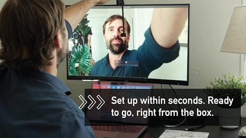 Center Cam V2 Center-Mounted Webcam — The Original Eye Contact Webcam, 1080p HD, Flexible Arm, for Zoom/Teams/Meet, Mac/PC/Linux