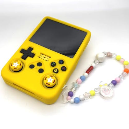 Silicone Case for R36S Handheld Game Console Protective Case with Lanyard Button Cover Accessory for Gift (Yellow) - color: Yellow