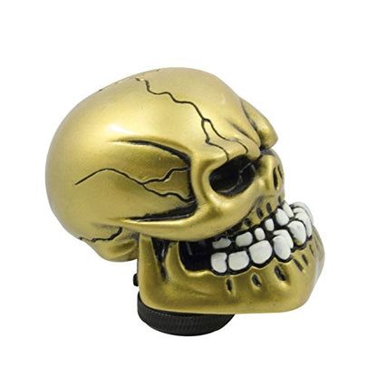 Gold Skull Manual Automatic Gear Shift Knobs - color: Gold