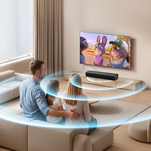 MZEIBO Sound Bar, 50W Soundbar for Smart TV Bluetooth 5.3 Speaker 17Inch with ARC/Optical/AUX Connection Surround for Home Theater Audio TV/PC/Gaming/Projectors