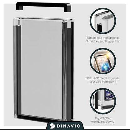 Dinavio Crafthouse PSA Graded Card Display Acrylic Case for Standard PSA and CGC Slabs - Slab Case - PSA Card Case - Graded Card Display Case - Updated Dimensions - Stand Included (Purple) - color: Purple