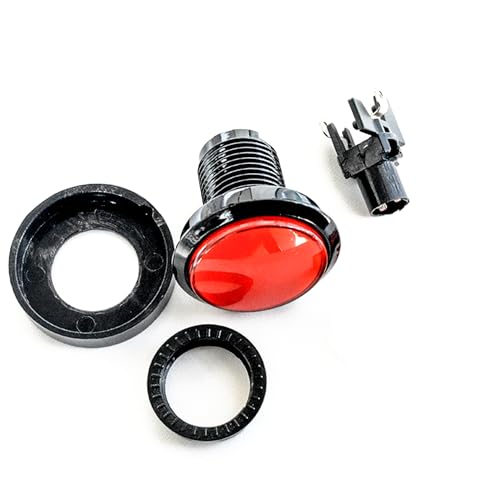 푸시 버튼 마이크로 스위치 46mm 원형 DC 12V LED 조명 아케이드 비디오 게임용 2개 레드 - color: 레드