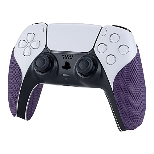 eXtremeRate PlayVital Purple Anti-Skid Sweat-Absorbent Controller Grip for ps5 Controller, Professional Textured Soft Rubber Pads Handle Grips for ps5 Controller - color: Purple