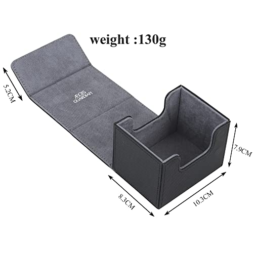 AEGIS GUARDIAN Card Deck Box for MTG, Commander Deck Box Hold 120+ Sleeved Cards, Leather Strong Magnet Card Deck Case Holder for Magic Cards TCG CCG, Black - color: 2-1