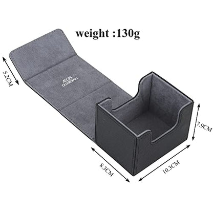 AEGIS GUARDIAN Card Deck Box for MTG, Commander Deck Box Hold 120+ Sleeved Cards, Leather Strong Magnet Card Deck Case Holder for Magic Cards TCG CCG, Black - color: 2-1