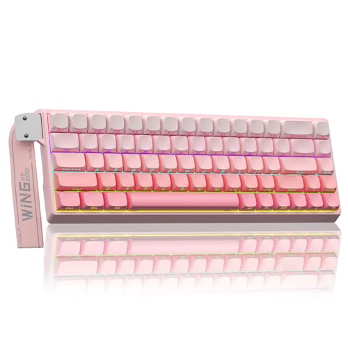 AULA WIN68 HE Mechanical Gaming Keyboard 60%, Hall Effect Magnetic Switch, Fast Trigger Mode Adjustable Actuation, 8000Hz Polling Rate, RGB Backlit, Wired Pink Keyboard for Laptop/PC Gamer - color: Pink-standard version