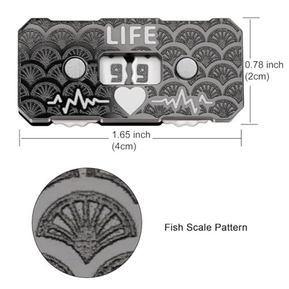 Life Counter 2 Pcs Pcak Twin Digits Dragon Scale Pattern Designed 2 x 4 cm (0.787 x 1.57 in) for cEDH Game & MTG Dual Game Made of Acrylic (Black & Red Scale) - color: Red & Black