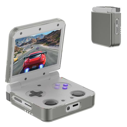 Slim Hard PC Case for Miyoo Flip/Miyoo Flip V2 Handheld Gaming Console, Shockproof Waterproof Protective Cover - Scratch Resistant, Ultra Lightweight (Transparent Gray) - color: Transparent Gray
