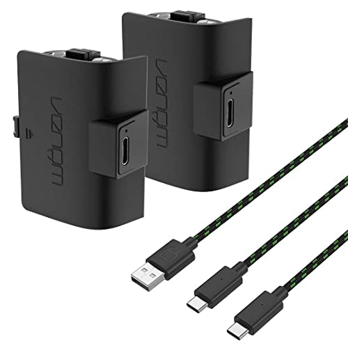 Venom Rechargeable Battery Pack for Xbox One, Xbox Series X & S, 2 Pack 1100mAh Controller Battery Pack Play and Charge Kit for Xbox Series X/S and Xbox One - color: 1100mAh (Black)