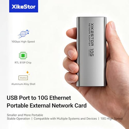 USB C to Ethernet Adapter Plug and Play 10Gb RJ45 Network Card | (Thunderbolt 5/4/3 USB4 Compatible) Aluminum Cooling Case, Fanless Silent, Realtek RTL8159, ~9.7Gb on Windows, ~6Gb on macOS - color: USB C to 10Gb RJ45