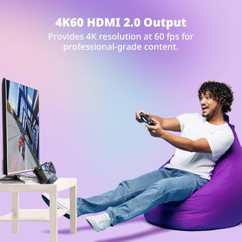 AVerMedia Steam Deck Dock with HDMI 4K@60Hz, USB C Charging, Screen Mirroring, Video Capture for Switch, Steam Deck, ROG Ally, Legion Go, MSI Claw, iPhone, iPad - X'TRA GO GC515 - color: X'TRA GO - GC515 White