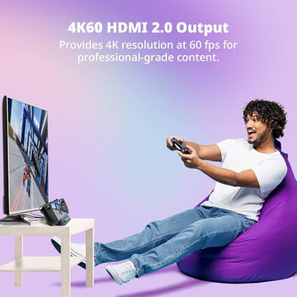 AVerMedia Steam Deck Dock with HDMI 4K@60Hz, USB C Charging, Screen Mirroring, Video Capture for Switch, Steam Deck, ROG Ally, Legion Go, MSI Claw, iPhone, iPad - X'TRA GO GC515 - color: X'TRA GO - GC515 White