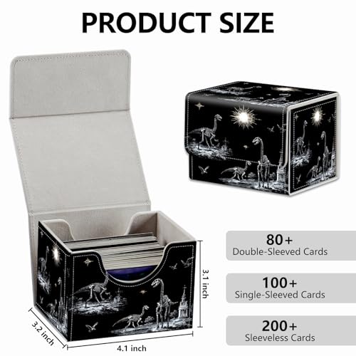 Strong Magnet MTG Demon Deck Box Playing Card Case Magic The Gathering Commander Deck Box Creative Pattern Trading Card Storage Box for Collectible Games (Mysterious Dinosaur Skeleton, 1 pack) - color: Mysterious Dinosaur Skeleton