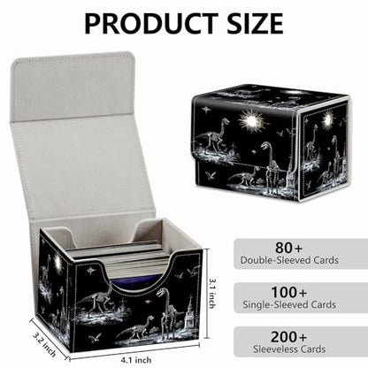 Strong Magnet MTG Demon Deck Box Playing Card Case Magic The Gathering Commander Deck Box Creative Pattern Trading Card Storage Box for Collectible Games (Mysterious Dinosaur Skeleton, 1 pack) - color: Mysterious Dinosaur Skeleton