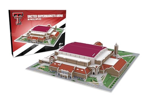 Pro Lion 3D Jigsaw Puzzle of Texas Tech Red Raiders Basketball Stadium - 81 Pieces | 2 Hour Build Time | Home of Texas Tech Basketball Team | NCAA Basketball Gifts for Boys, Men & Kids Aged 8 & Up - style: Home of Texas Tech Basketball team