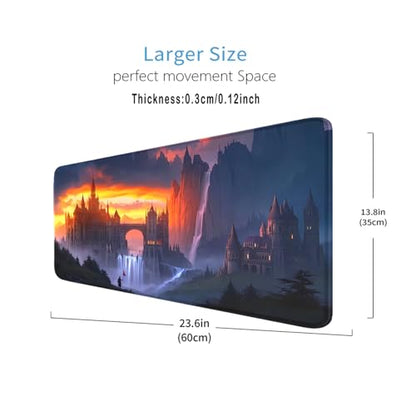 MTG Playmat with Zones, Stitched Edges MTG Mat for TCG 24 x 14 inches Trading Card Inked Game Playmats with Storage Bag Smooth Rubber Surface Battle Game - color: Fire Cloud Stitched Edges Mats
