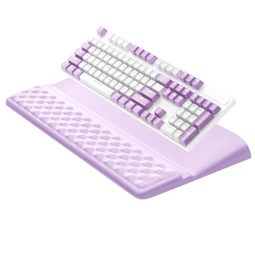 Ospelelf Keyboard Wrist Rest Pad, Comfy Ergonomic Keyboard Stand Riser Holder, Computer Wrist Support Cushion forTyping, Purple - color: Purple