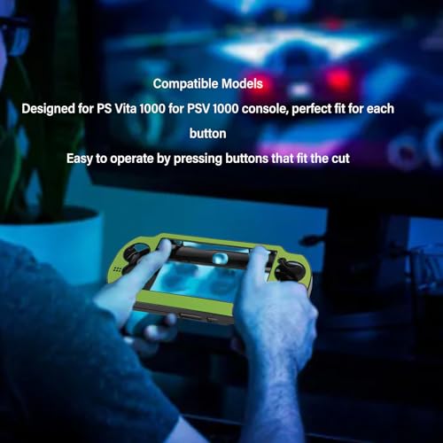 Zopsc Game Console Metal Case, Premium Aluminum Alloy Protective Hard Shell Cover for PSV 1000 Handheld Console Green - color: Green