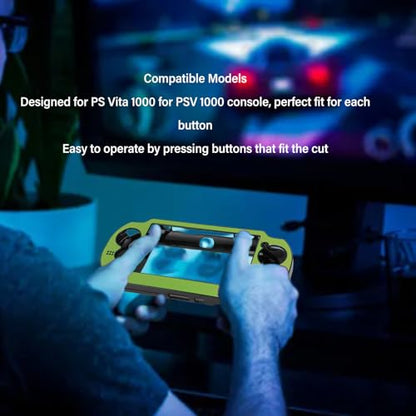 Zopsc Game Console Metal Case, Premium Aluminum Alloy Protective Hard Shell Cover for PSV 1000 Handheld Console Green - color: Green