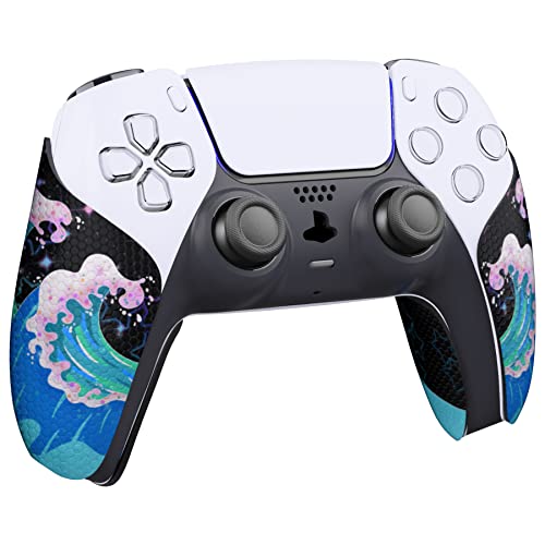 eXtremeRate PlayVital Controller Grip for ps5 Controller, Professional Textured Soft Rubber Pads Handle Grips for ps5 - Shimmering Waves - color: Waves