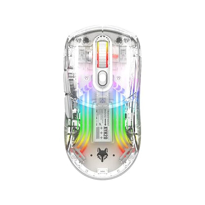 Bluetooth Wireless Mouse, Transparent RGB Mechanical Dual Mode Gaming Mouse, A Must-Have Cool USB Computer Mouse for Gaming and Esports - color: White