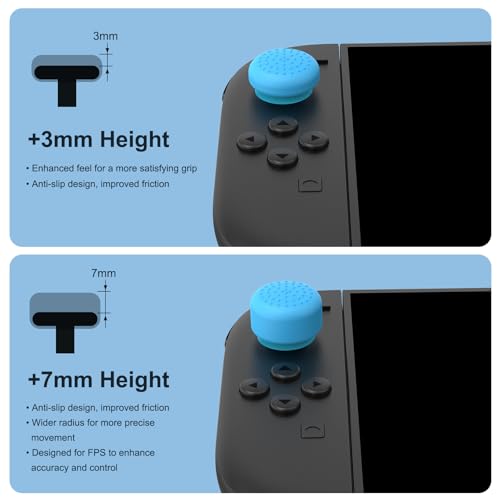 WEOTOO 8 Pack Thumb Grips Compatible with Nintendo Switch 2 (2025), Thumb Grip Caps for Switch 2, Enhanced Gaming Grip Set, Joycon Grip Button Stick Cover, Improve Control- Blue and Orange - color: Blue and Orange