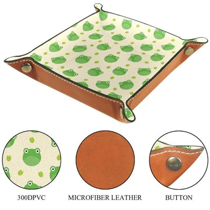 Frog Pattern Dice Tray PU Leather Dice Rolling Tray Folding Dice Holder for Dice Games, Like RPG, DND and Other Table Games - color: Multi 3