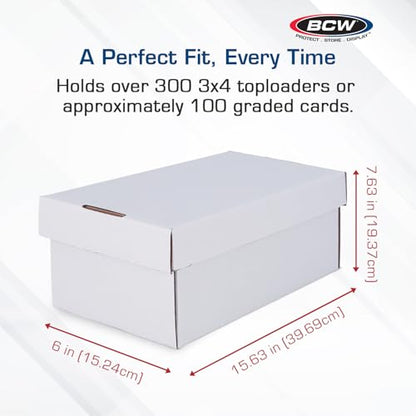 BCW 10ct Graded Shoe Box - Card Storage Holds 300 Toploaders & 100 Graded Cards - size: 10 Pack