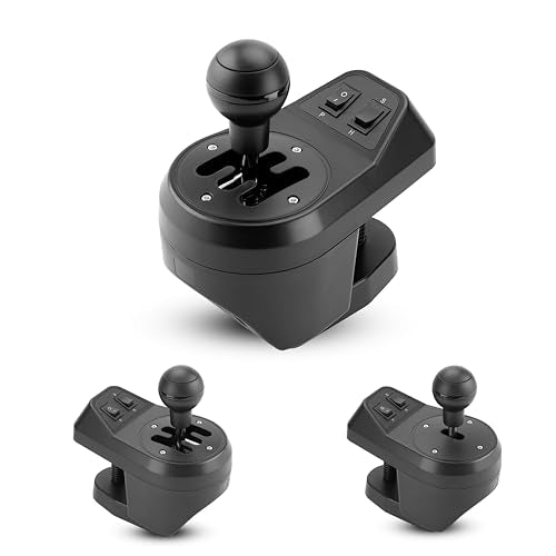 Nitho USB Shifter for PC Sim Racing, 6-Speed H-Pattern Gear Shifter with Reverse, Interchangeable H-Pattern & Sequential Plates, Racing Wheel Shifter for Windows PC Driving Simulators