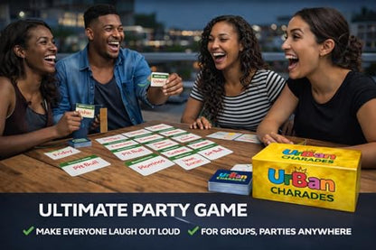 Party Game – 150 Funny Guessing Cards for Adults, Teens & Families | Hip Hop, Urban Movies, Famous People, Hood Slang & Act It Out | Black Card Game for Game Night